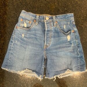 Levi’s Distressed Blue Denim Women's Jean Shorts